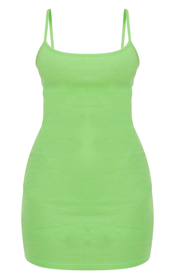 PLT  Strappy Snatched Sculpt Bodycon Dresss-2441-Green