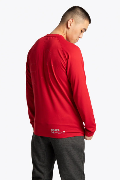 2728-Osk Men Training Full Sleeve Shirt-Red