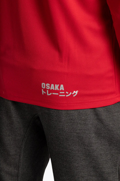 2728-Osk Men Training Full Sleeve Shirt-Red
