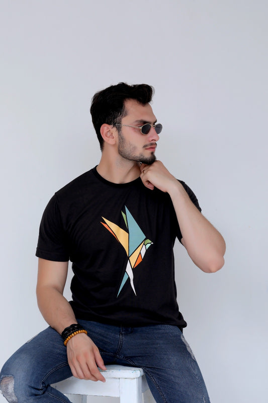 Bird Printed T-Shirt For Men-0040