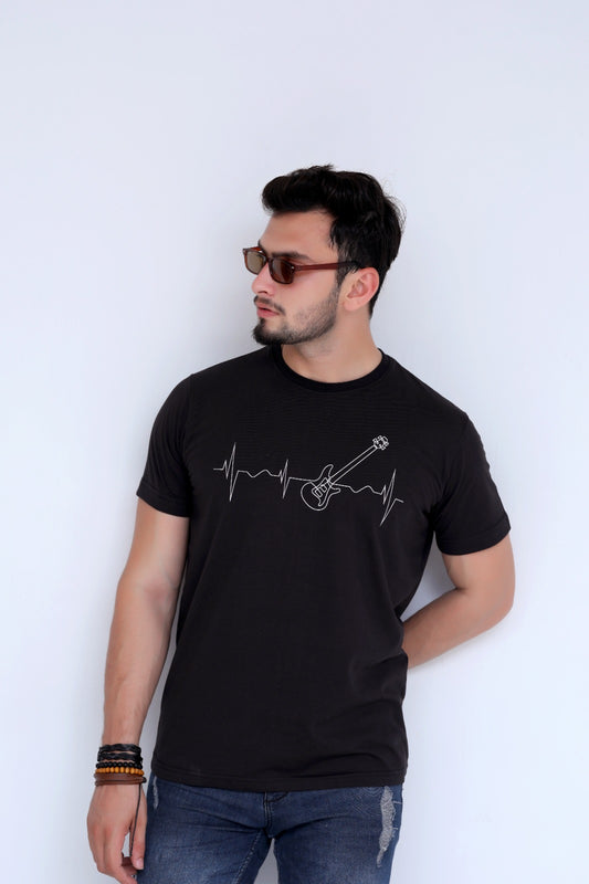 Guitar Printed T-Shirt For Men-0043