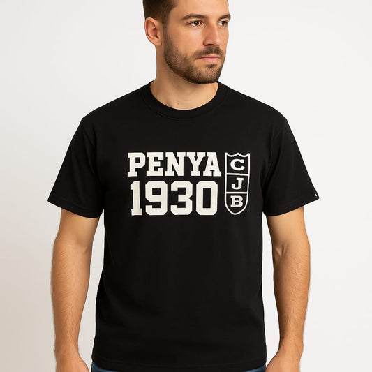 2693-Joma CJB Penya 1930 Print T Shirt-Black Beige