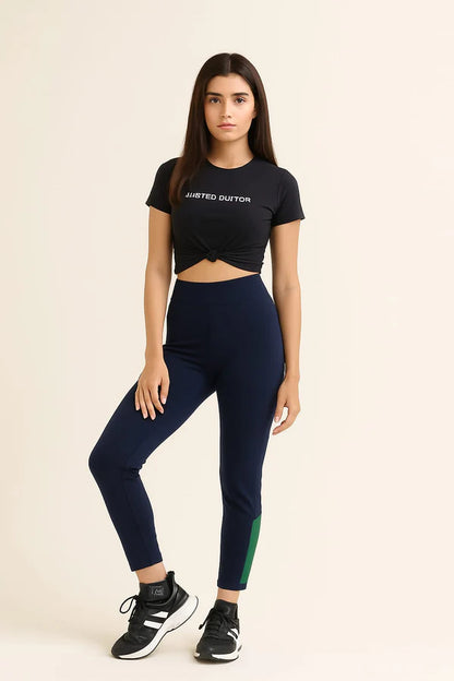 2517-Falcon Activewear Leggings For Gym/Yoga-FX 1084-Black Red