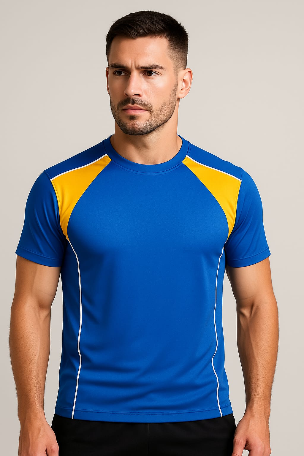 2698-Encore ZR-10 Activewaear T-Shirt Men-Royal Yellow
