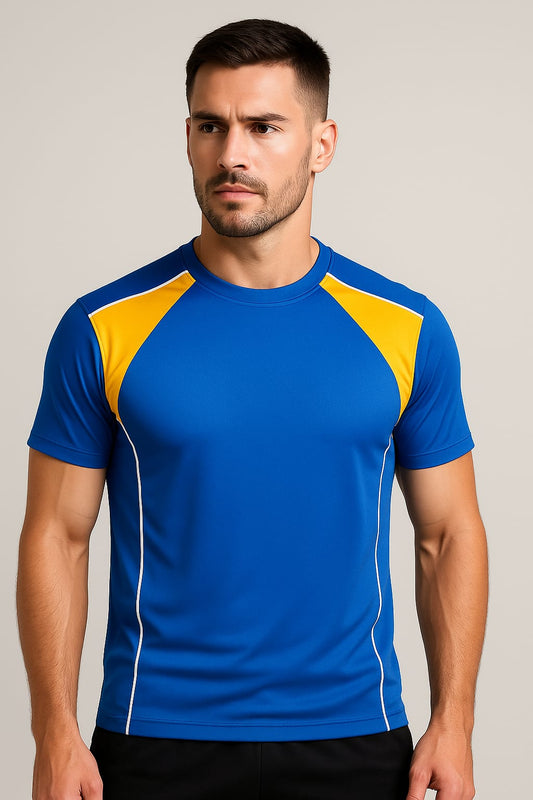 2698-Encore ZR-10 Activewaear T-Shirt Men-Royal Yellow