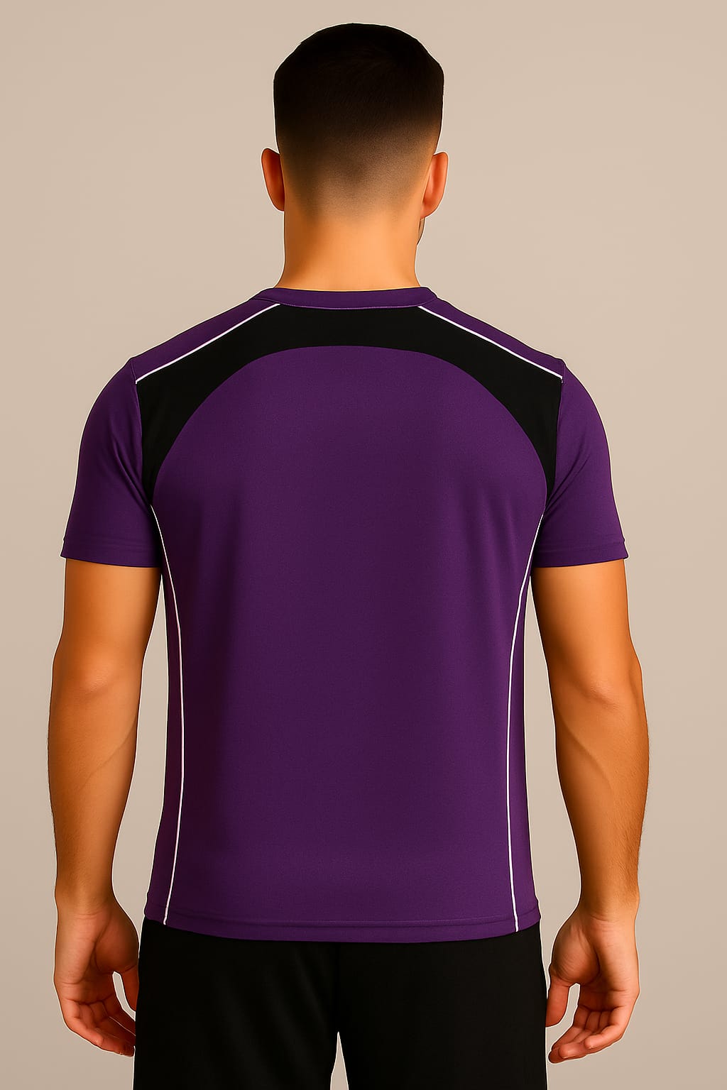 2698-Encore ZR-10 Activewaear T-Shirt Men-Purple Black