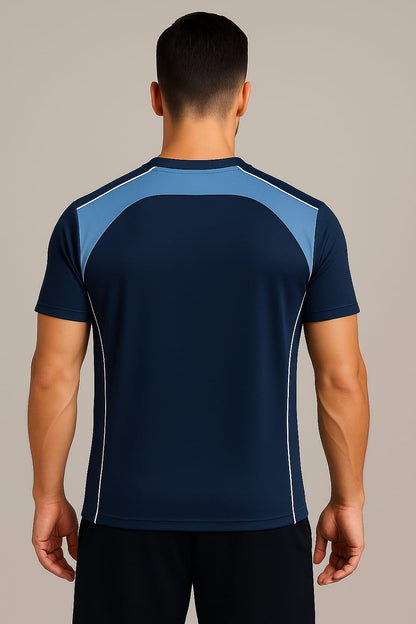 2698-Encore ZR-10 Activewear T-Shirt Navy Body With Diff Panel-Navy