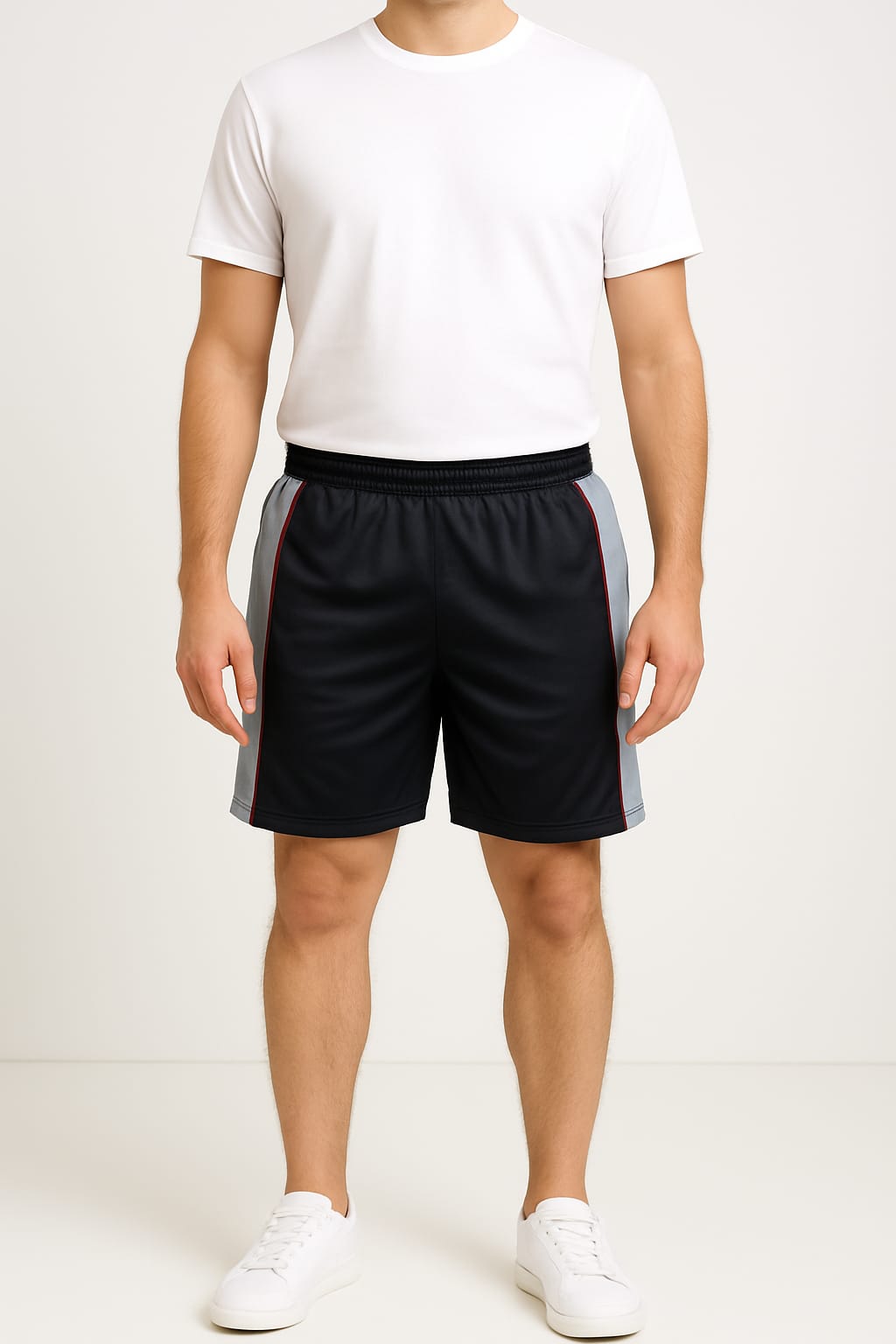 2697- Encore ZR-50 Plain And Emb Different Panel Short Men-Black