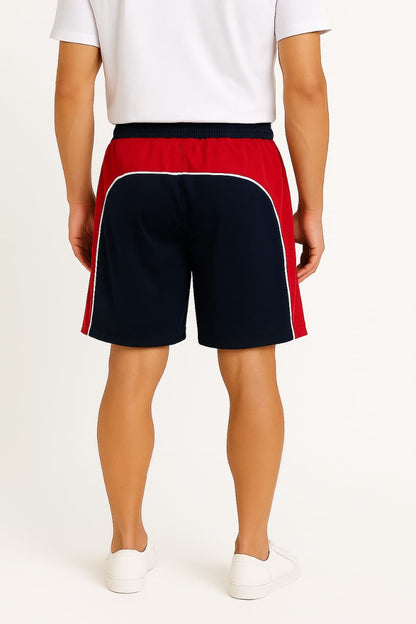 2697- Encore ZR-50 Plain And Emb Different Panel Short Men-Navy