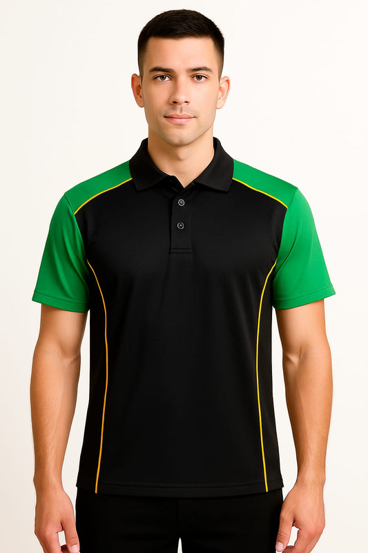 2699-Encore ZR-20 Activewear Polo Shirt Men-Black Green
