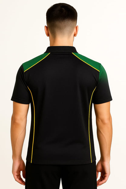 2699-Encore ZR-20 Activewear Polo Shirt Black Body With Diff Panel-Black