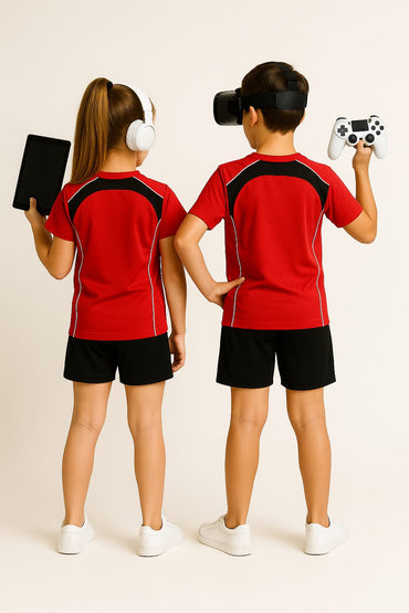 2714-Encore ZR-10 Activewear T-Shirt Kids-Red Black