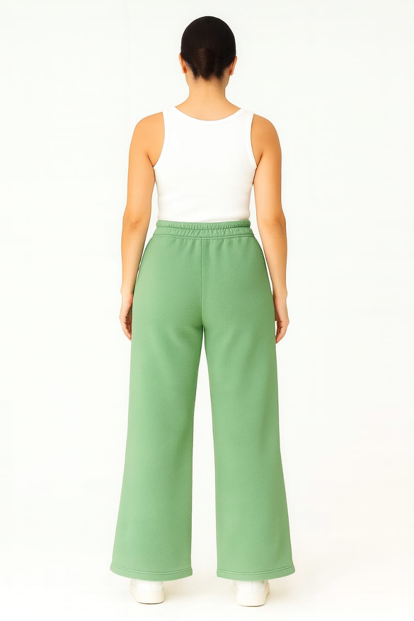 2703-FX Dipped Hip V-Pleated Trouser For Women-Green