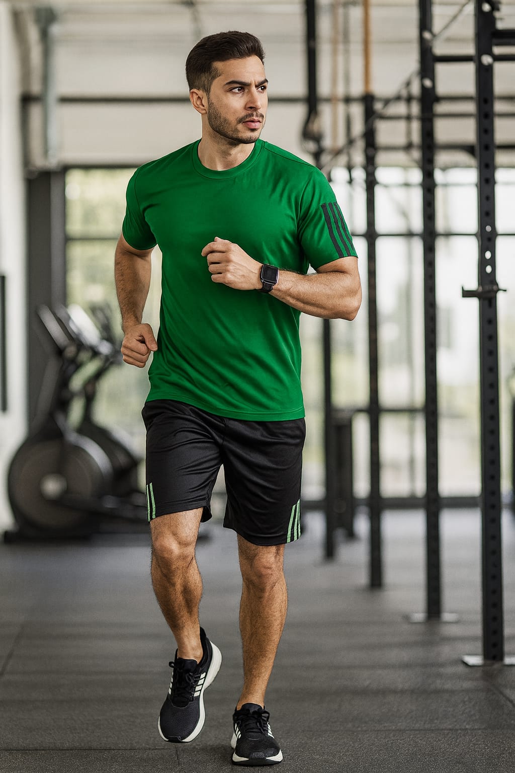 2717-JM Men’s Activewear Twin Set-Green Black