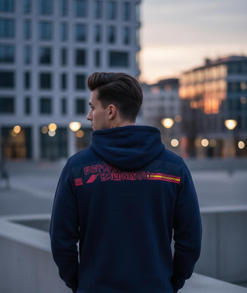 2757-JM Fed Espana Free Time Pullover Hood Men-Navy