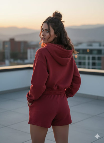 2760-Osk Women Full Zip Sweater-Brown