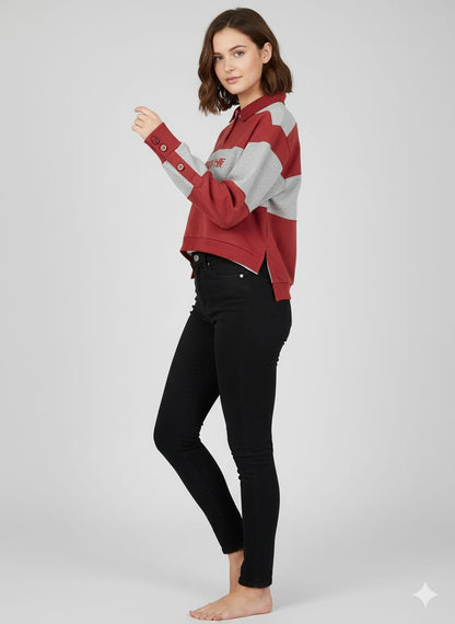 2759-Osk Women Polo Sweater-Brown