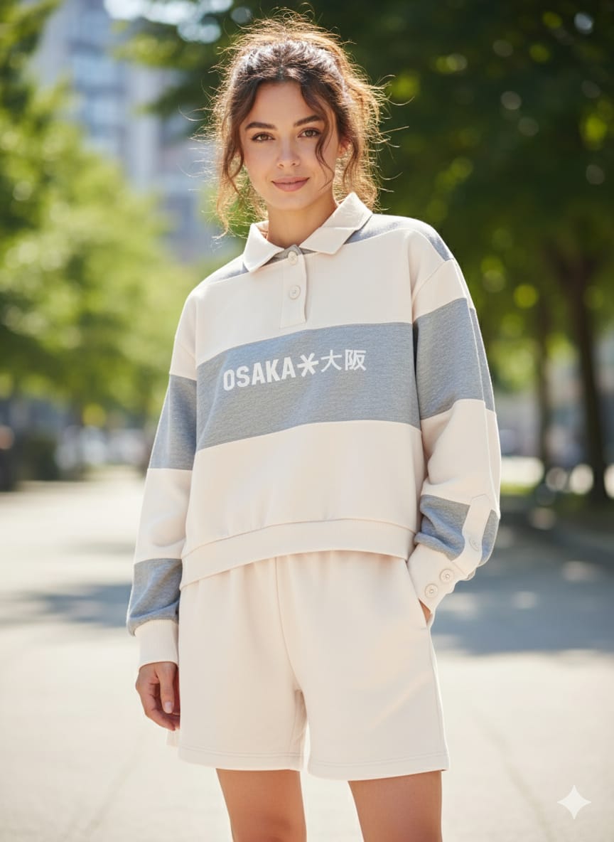 2759-Osk Women Polo Sweater-Cream