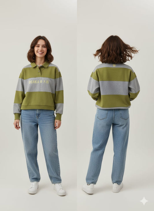 2759-Osk Women Polo Sweater-Olive