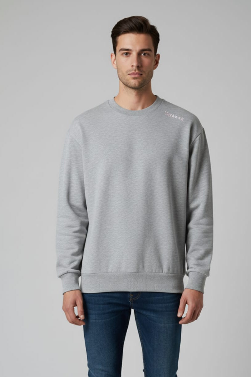 2779-Osk Men Boxy Oversized Sweat Shirt-Cream
