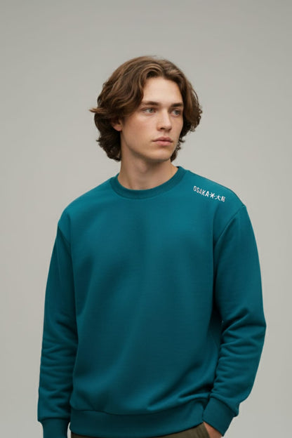 2779-Osk Men Boxy Oversized Sweat Shirt-Teal