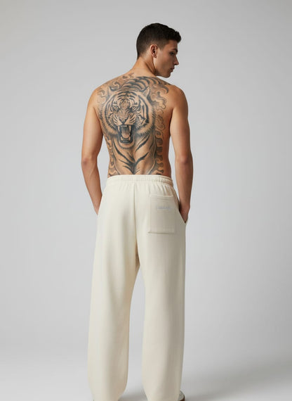 2780-Osk Men Wide Leg Sweat Pant-Cream