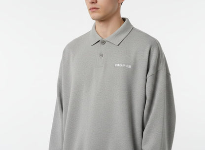 2762-Osk Men Polo Sweater-Grey