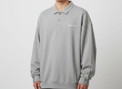 2762-Osk Men Polo Sweater-Grey