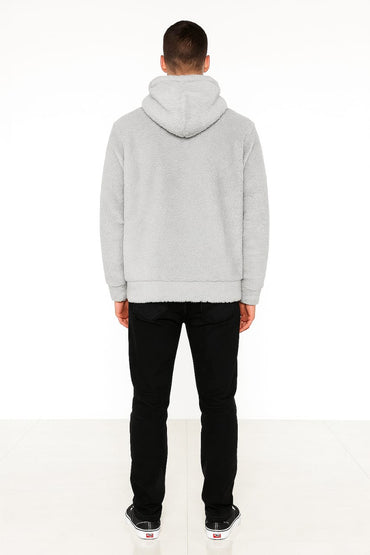 Raff & Taff Pullover Sherpa Hood For Men-2351-Grey