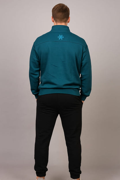 2778-Osk Men Half Zip Oversized Sweater-Teal