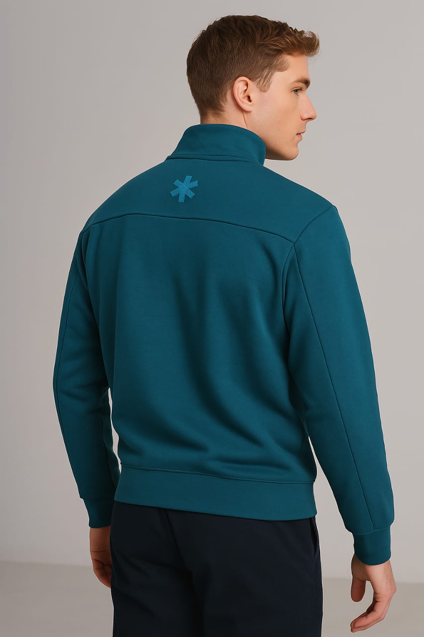 2778-Osk Men Half Zip Oversized Sweater-Teal