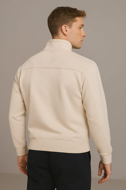 2778-Osk Men Half Zip Oversized Sweater-Grey