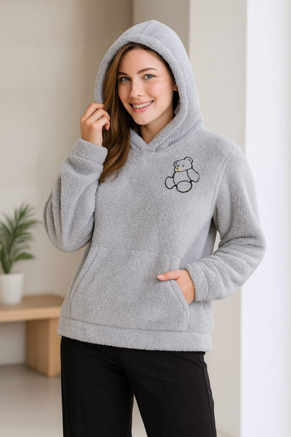 2763 Sherpa Furr Teddy Bear Hood For Women