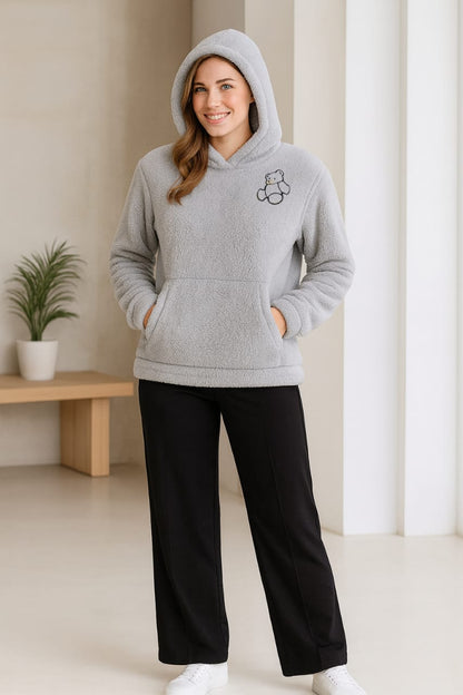 2763 Sherpa Furr Teddy Bear Hood For Women