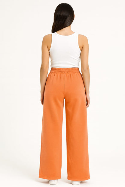 2703-FX Dipped Hip V-Pleated Trouser For Women-Orange