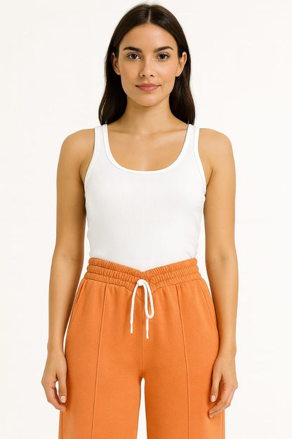 2703-FX Dipped Hip V-Pleated Trouser For Women-Orange