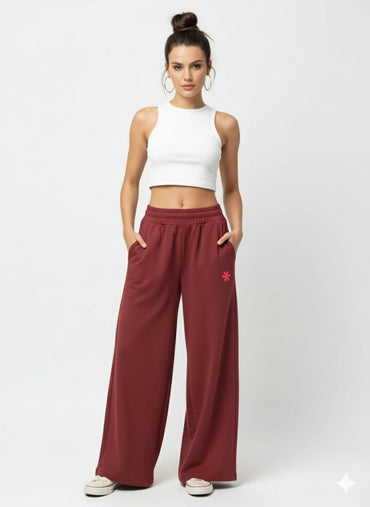 2761-Osk Women Wide Leg Sweatpant-Brown