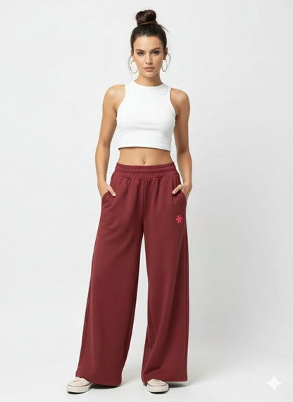2761-Osk Women Wide Leg Sweatpant-Brown