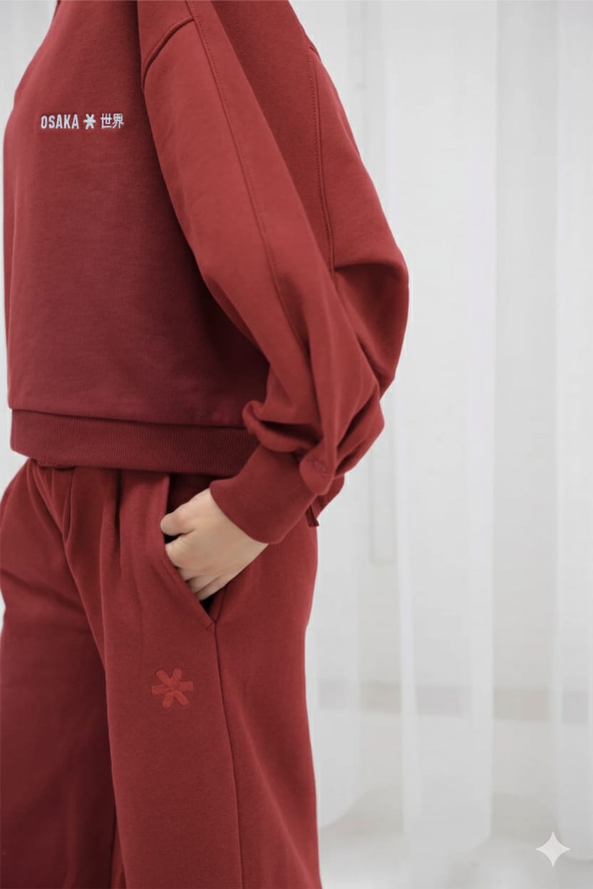 2761-Osk Women Wide Leg Sweatpant-Brown