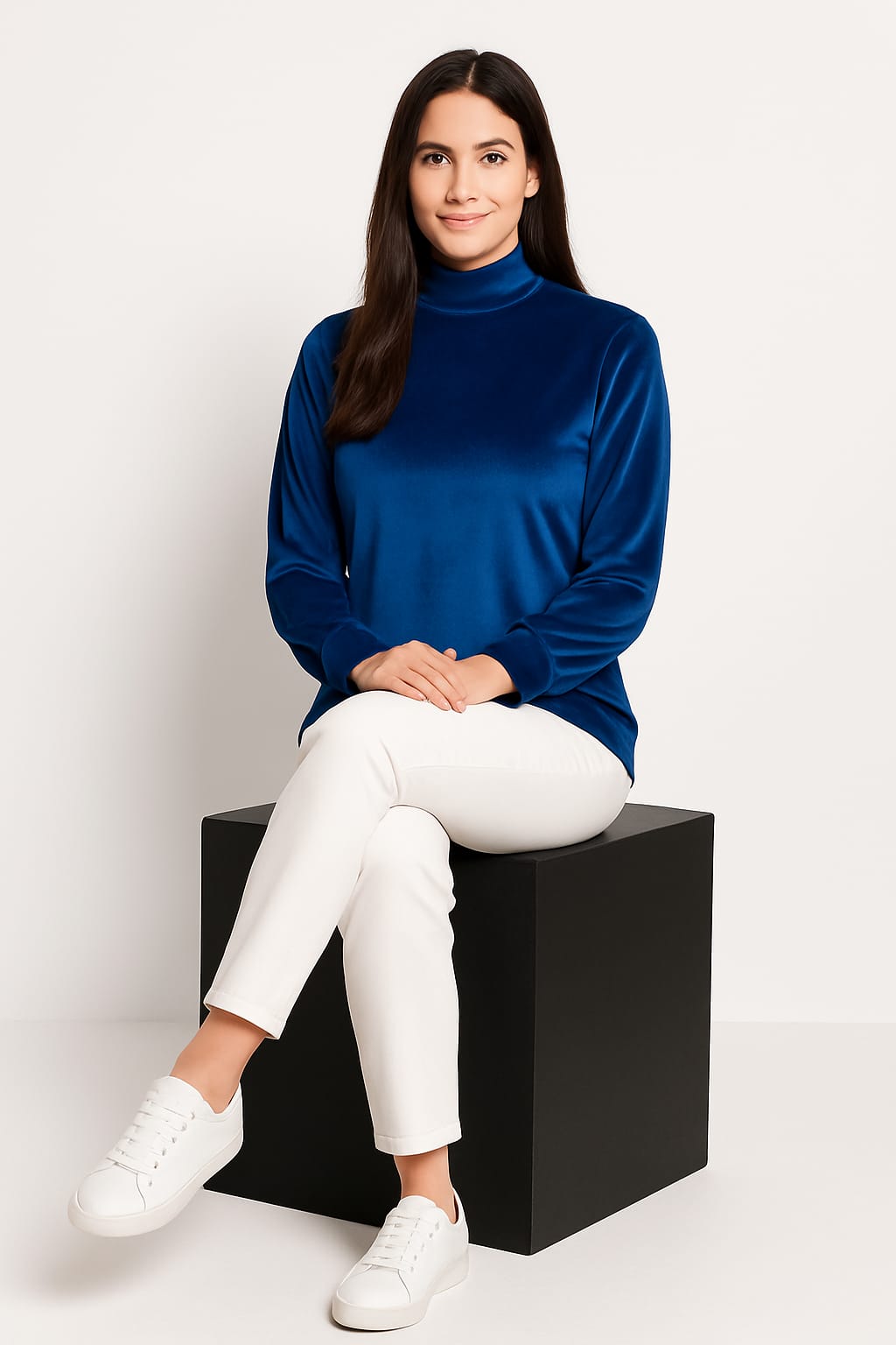 Velvet Turtle Neck For Women-2352