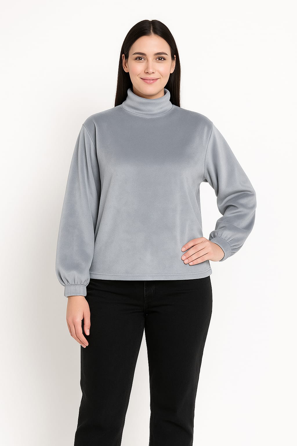 Velvet Turtle Neck For Women-2352
