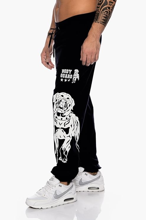 Raff & Taff Bull Dog Guard Jogging Trouser For Men-2317-Black White