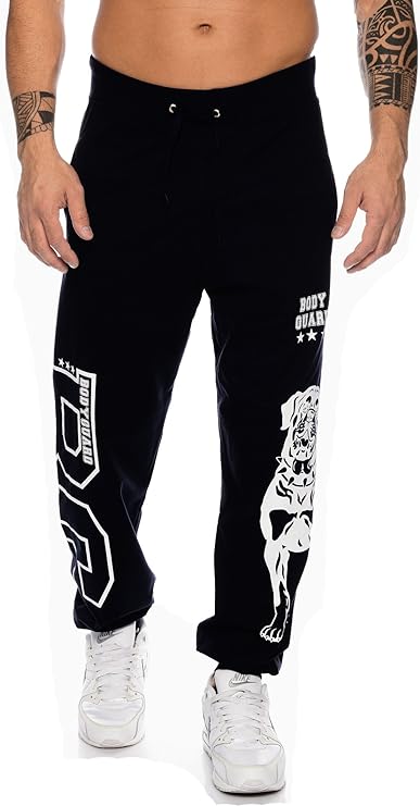 Raff & Taff Bull Dog Guard Jogging Trouser For Men-2317-Black White