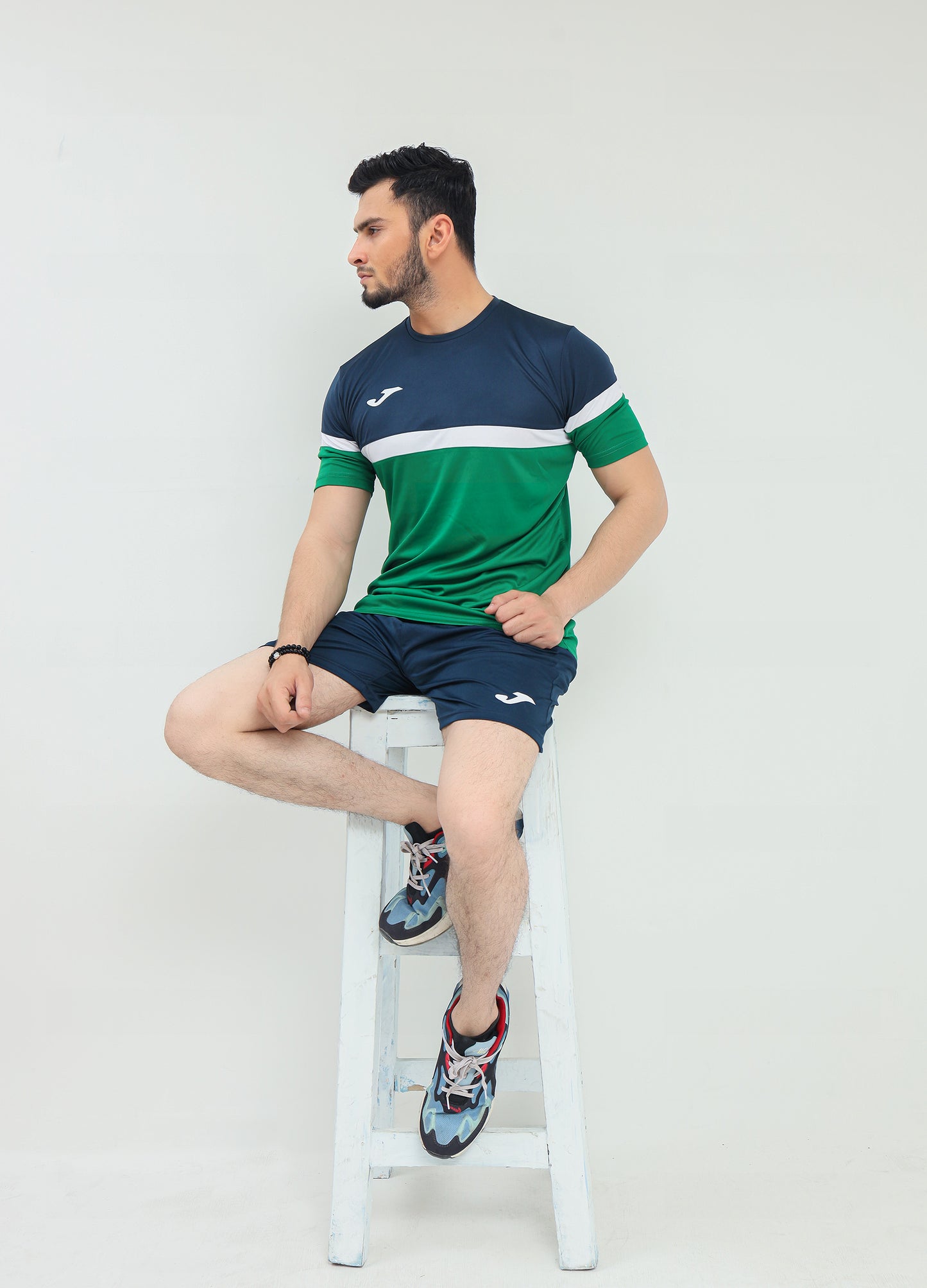 Joma Danubio Polyester T-shirt For Men-MTST-2190Green Navy