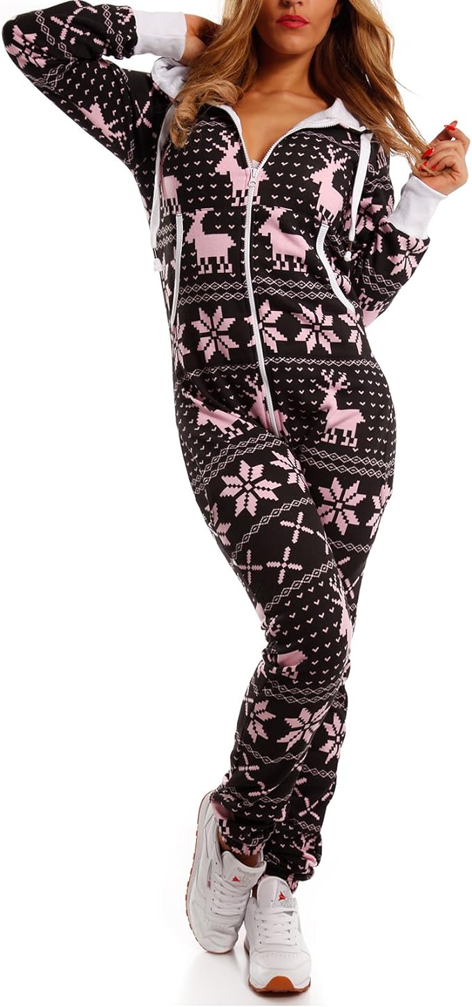 Crazyage Deer Print Jumpsuit For Women-2285