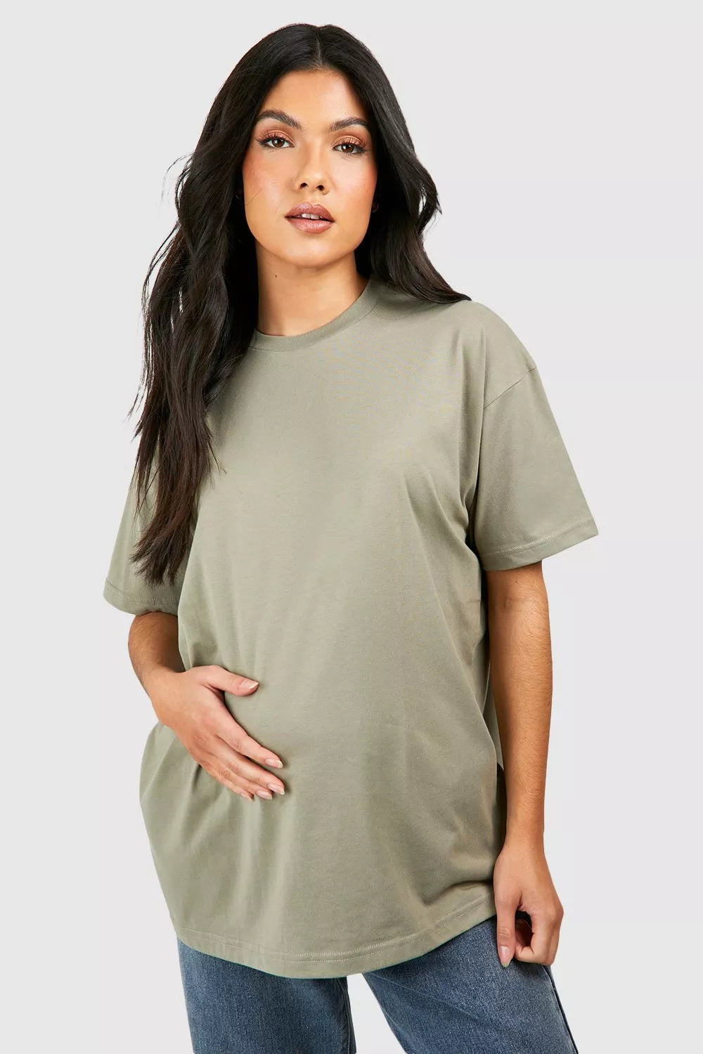 BH Maternity Basic Oversized T-Shirt-2452-Olive