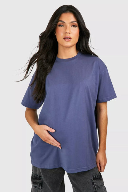 BH Maternity Basic Oversized T-Shirt-2452-Charcoal