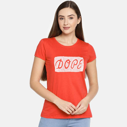 Dope Print T-Shirt For Women-0002