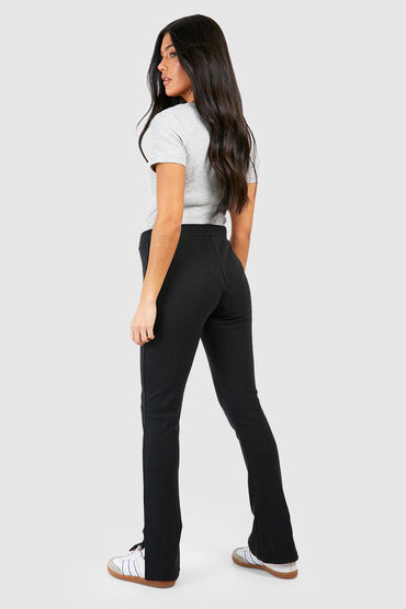 BH Maternity Rib Split Hem Leggings-2343-Black