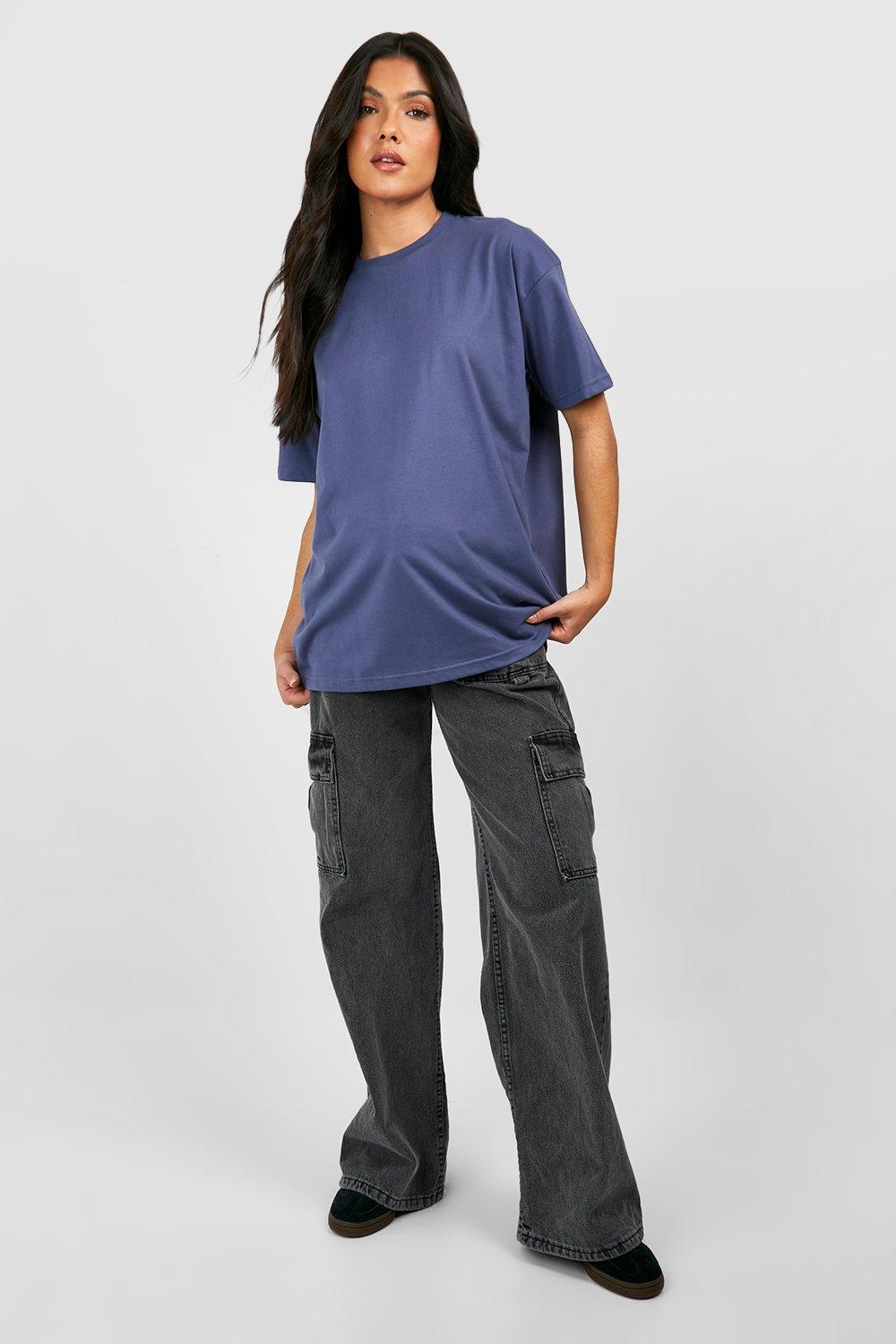 BH Maternity Basic Oversized T-Shirt-2452-Charcoal